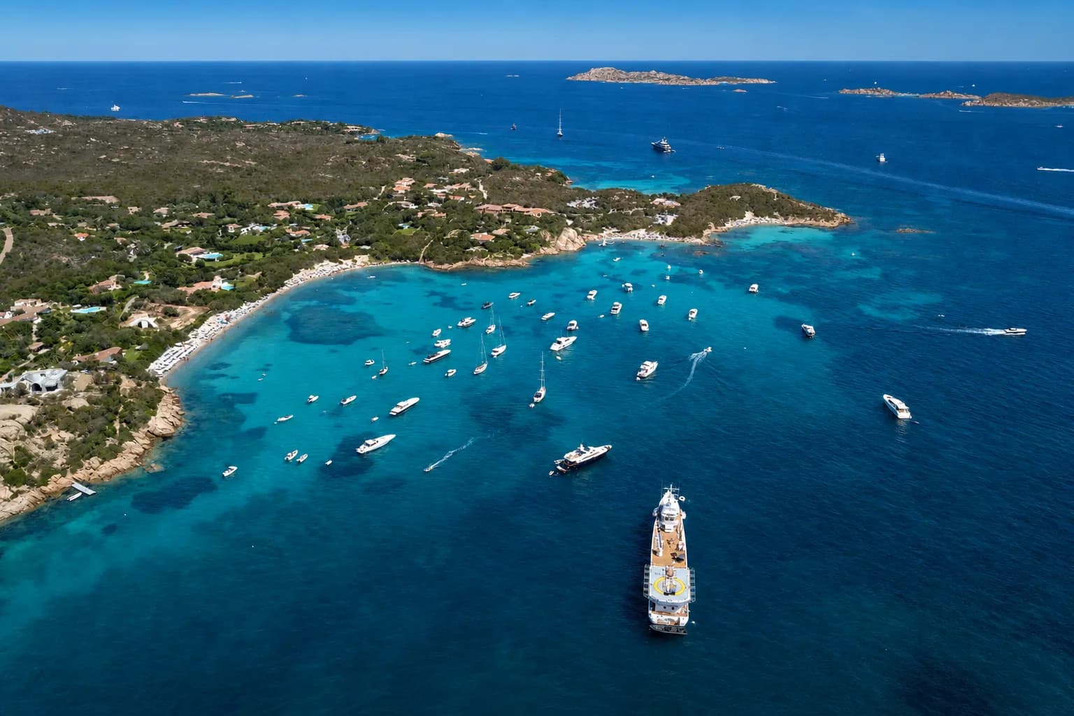 A charter yacht cruising Sardinian waters