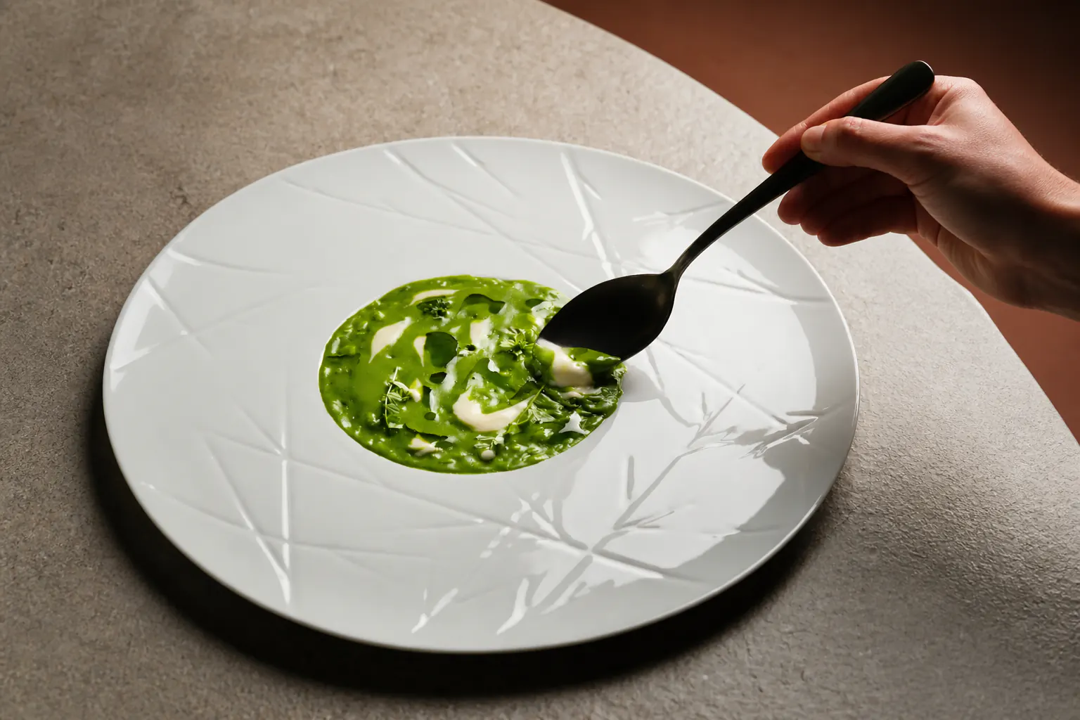 A Capogiro dish being served at the table